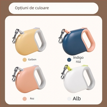 Lesă de câine retractabilă — material ABS, pentru plimbări în aer liber