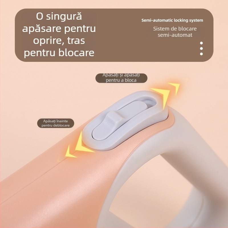 Lesă de câine retractabilă — material ABS, pentru plimbări în aer liber