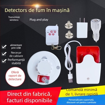 Detector de fum pentru camioane RA-103WX, 5V, detecție 360°, wireless, rază 50 m