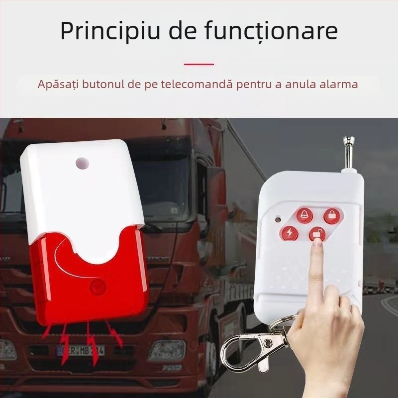 Detector de fum pentru camioane RA-103WX, 5V, detecție 360°, wireless, rază 50 m