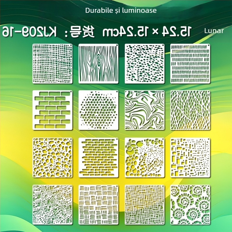 Yehuo Șablon de desen cu flori sălbatice — șablon de pictură reutilizabil, PET, impermeabil și lavabil (AM-KJ114-18)