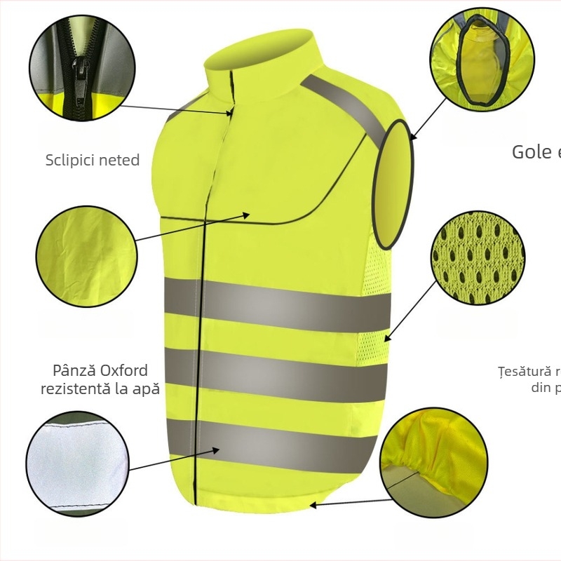 Jachetă reflectorizantă pentru echitație - țesătură Oxford 150D, bandă reflectorizantă, modelul 1915