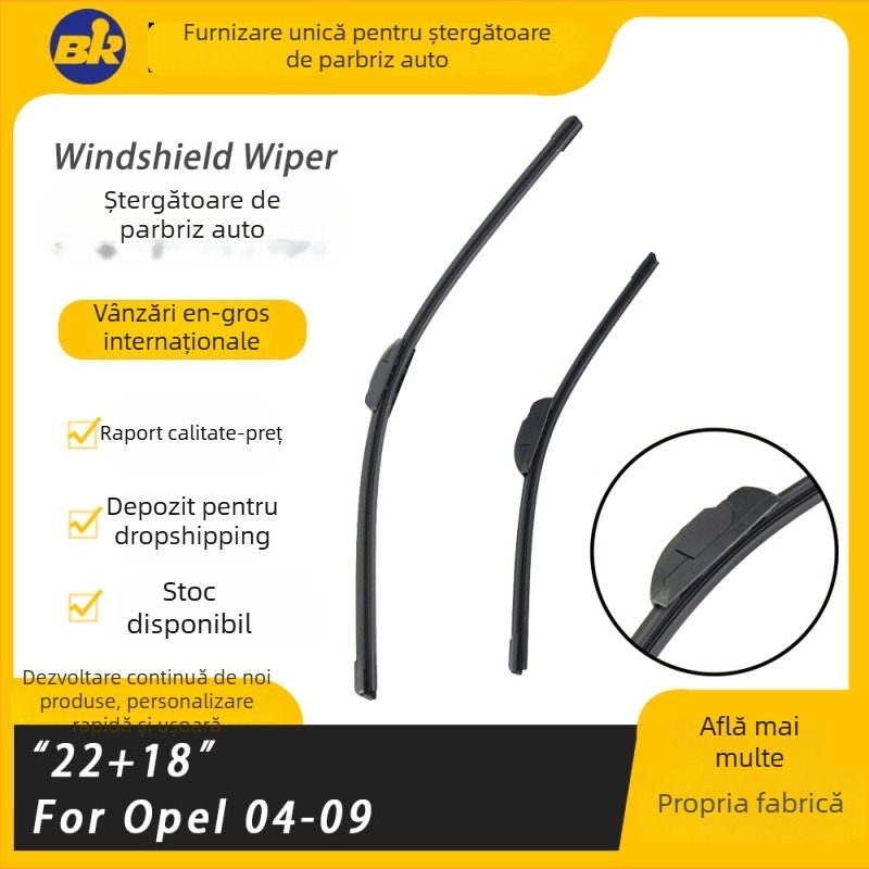 Ștergător parbriz Opel Astra H, cursă 180°, cauciuc natural + oțel/ABS cu carbon înalt, model YS-1002, Bangrui