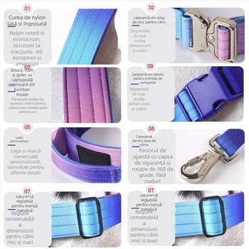 Zgardă tactică din nailon Lardeau pentru Labrador, ambalaj 40 buc