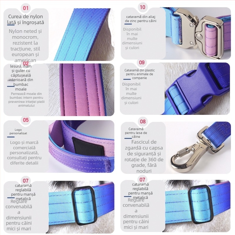Zgardă tactică din nailon Lardeau pentru Labrador, ambalaj 40 buc