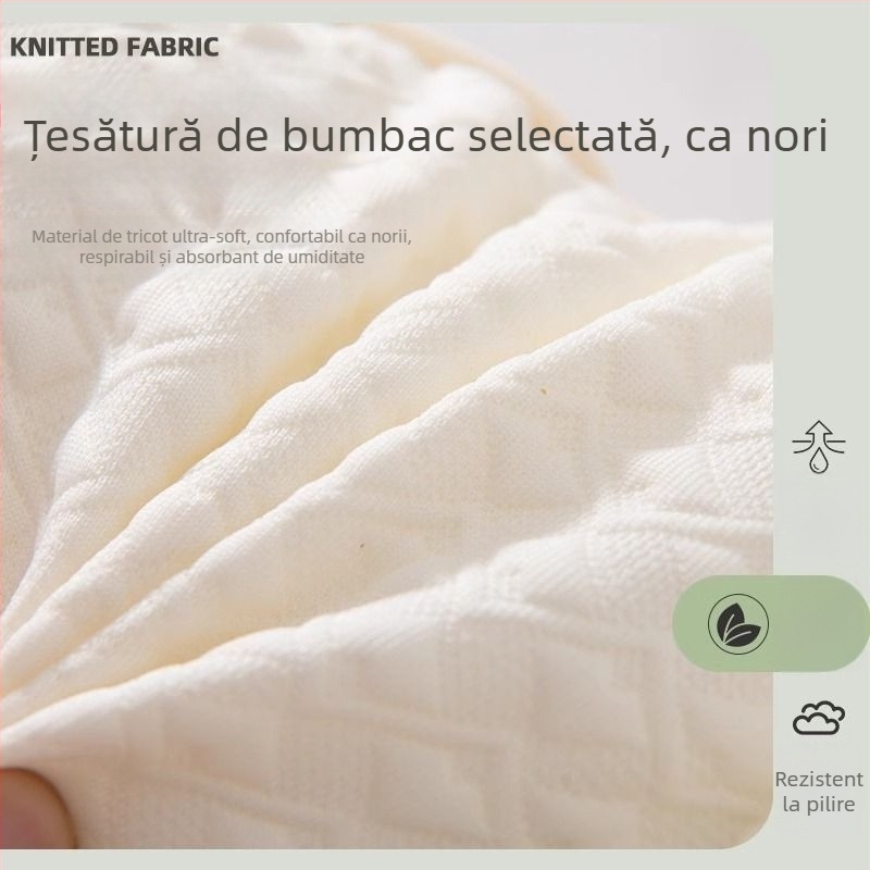 Perne de dormit pentru copii, cu suport pentru gât, dreptunghiulară, umplutură fibre poliester, husă din țesătură sintetică