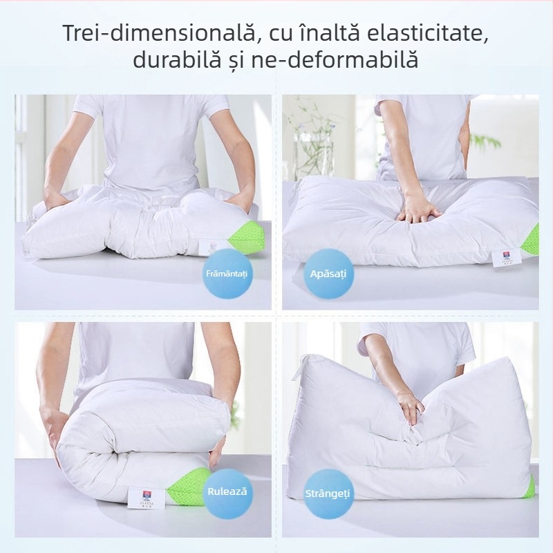 Pernă pentru copii, formă dreptunghiulară, înălțime 1–5 cm, greutate 0.55–1.0 kg, umplutură fibră poliester (100%), țesătură 100% bumbac