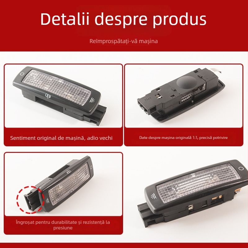 Lumină de lectură pentru plafonul din spate – Sokamai, plastic, nr. piesei 3B0947291, compatibilă cu Tiguan, Passat, Sharan, Golf 4, Bora