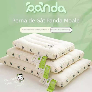 Perne Panda pentru gât - dreptunghiulară, umplutură 100% fibră poliester, țesătură tricotată, pentru o singură persoană, adulți, greutate 0.55–1.0 kg.