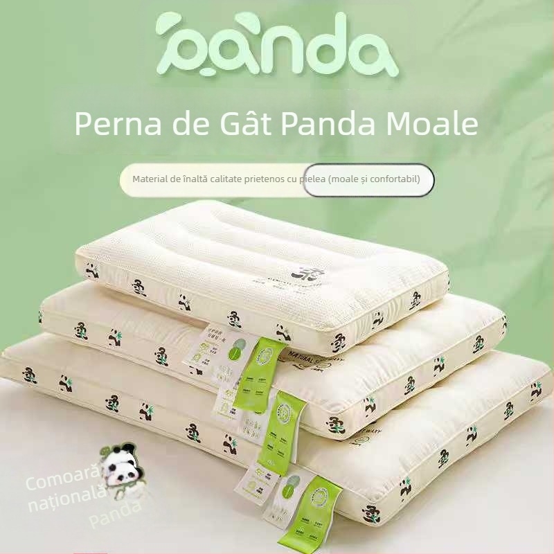 Perne Panda pentru gât - dreptunghiulară, umplutură 100% fibră poliester, țesătură tricotată, pentru o singură persoană, adulți, greutate 0.55–1.0 kg.