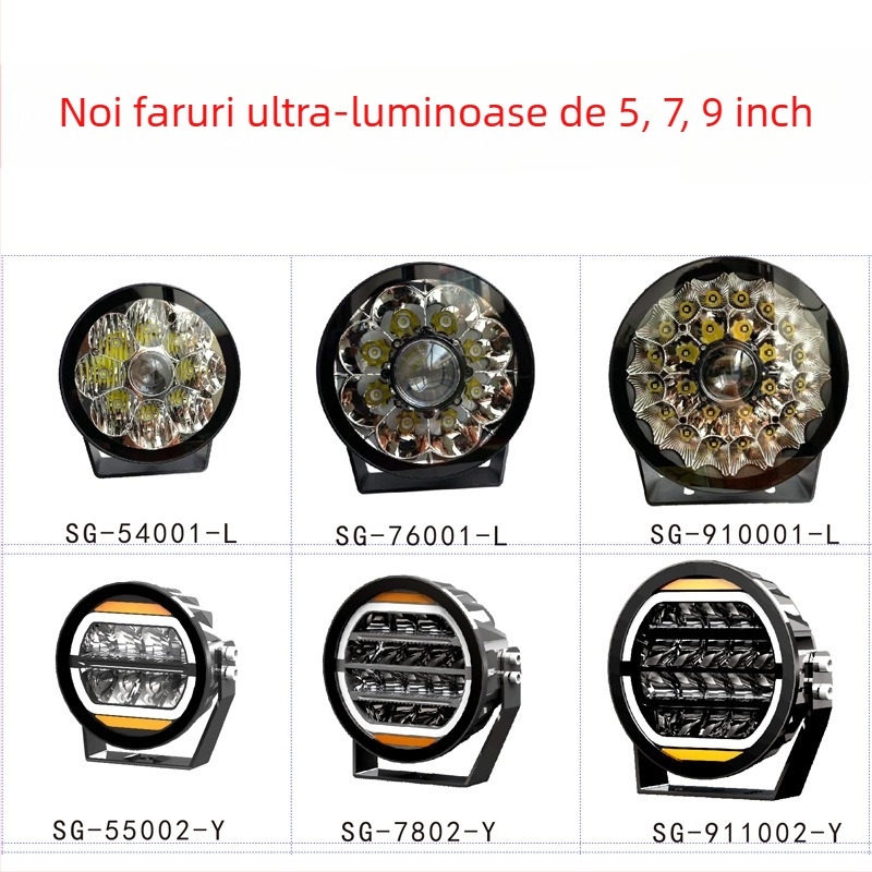 Faro LED montat pe plafon pentru off-road, modificare a barei frontale, compatibil Wrangler, Raptor, FJ Cruiser, Tank 300, faruri cu fascicul înalt, 579 inch