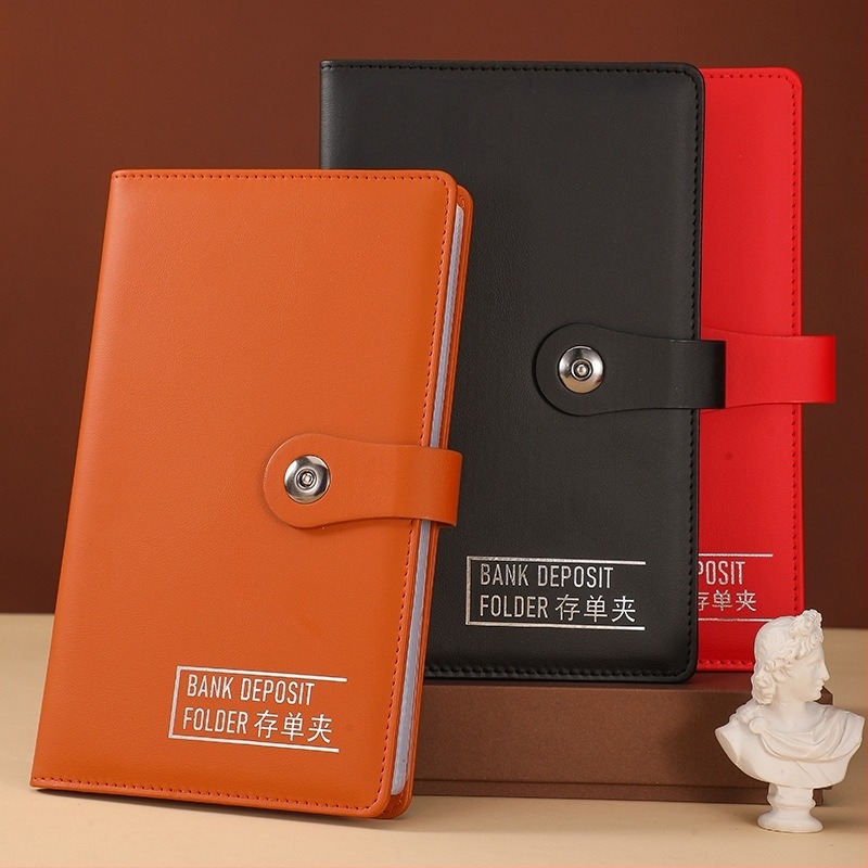 Suport pentru bancnote din piele PU, dimensiuni 145x228 mm, compatibil cu hârtie 115x215 mm, imprimare logo, personalizare disponibilă