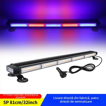 Lumină de plafon COB LED pentru mașină, cu flashuri pe patru fețe, pentru vehicule de intervenție