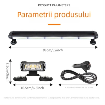 Lumină de plafon COB LED pentru mașină, cu flashuri pe patru fețe, pentru vehicule de intervenție
