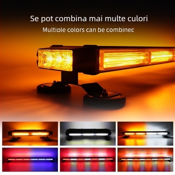 Lumină de plafon COB LED pentru mașină, cu flashuri pe patru fețe, pentru vehicule de intervenție