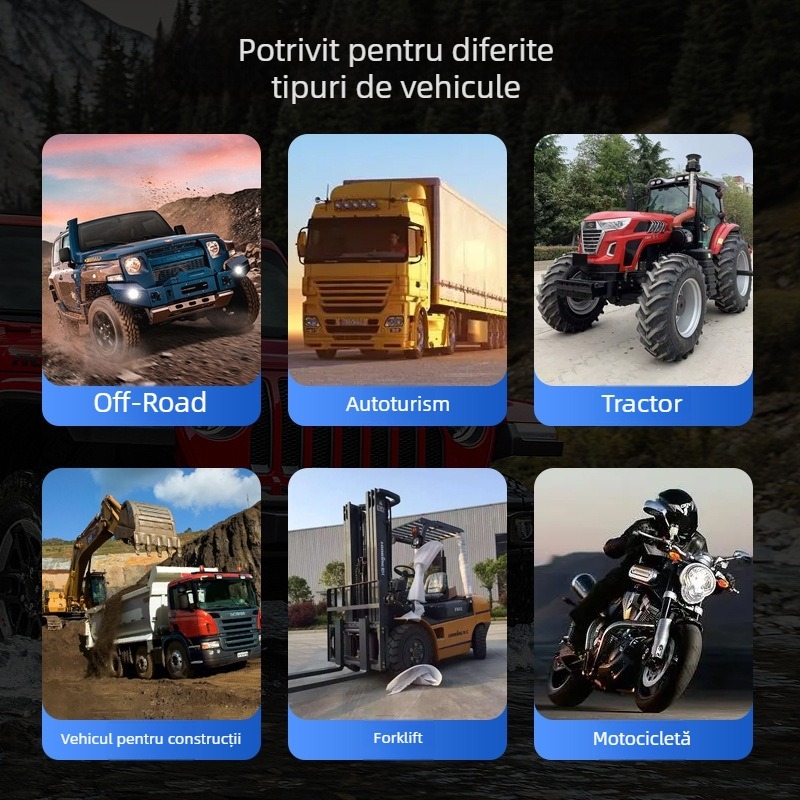 Lumină de lucru LED pentru autovehicule, două rânduri de fascicule, LED cu trei lentile și cupă reflector, Model H33, 73W, 9–24V DC, 6000K, 6000 lm, aliaj de aluminiu