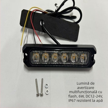 Lumini LED laterale pentru camion, 6 LED, luminozitate mare, carcasă din aluminiu (6W, 12-24V, 1.5A, Model 6LED)