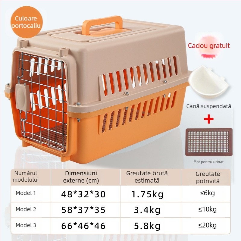 Cușcă de transport pentru animale de companie din plastic, husă aeriană îngroșată, capacitate 1, model 1