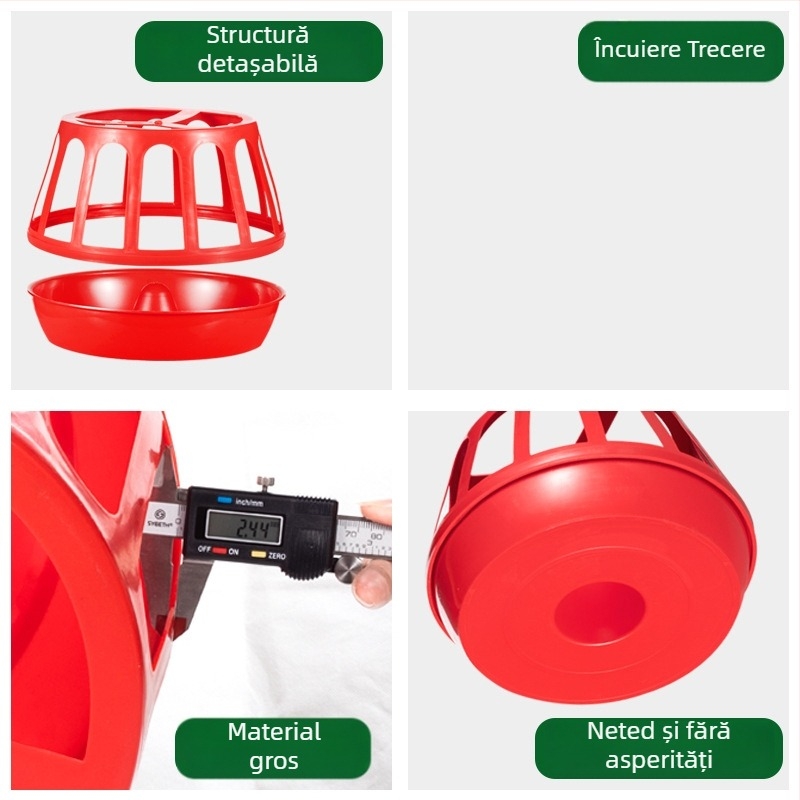 Hrănitoare pentru găini, anti-răsturnare, formă circulară, pentru uz casnic, design nou