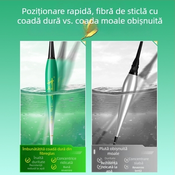 Plută de pescuit luminoasă, design dual, anti-vânt și anti-valuri, coadă groasă • Material: material compozit • Marcă: Default Item