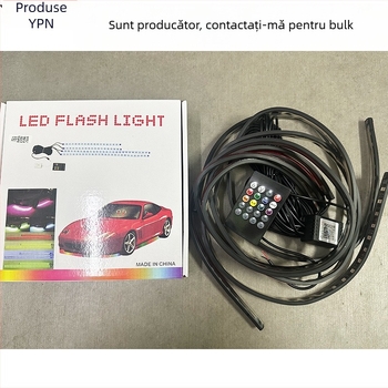 Lumină șasiu RGB pentru mașină, activare vocală, carcasă PC, 12V 1A