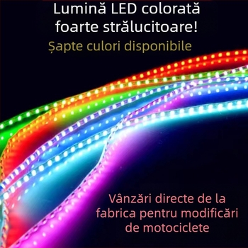 YALEYIDI bandă LED pentru pedala motocicletei, 12V, 3W, carcasă din fibră de sticlă, compatibilitate universală, Model: bandă de iluminare a carcasei