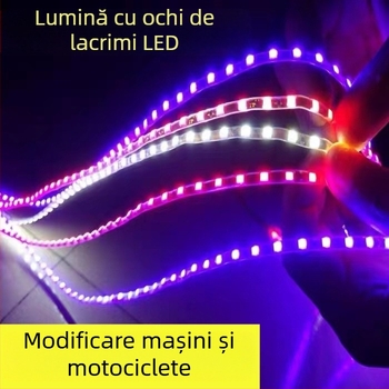 YALEYIDI bandă LED pentru pedala motocicletei, 12V, 3W, carcasă din fibră de sticlă, compatibilitate universală, Model: bandă de iluminare a carcasei