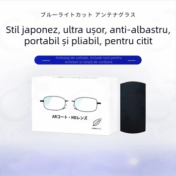Ochelari de citit pliabili, protecție împotriva luminii albastre, ultra-ușori, lentile HD, compatibili cu lentile de corecție pentru persoane în vârstă