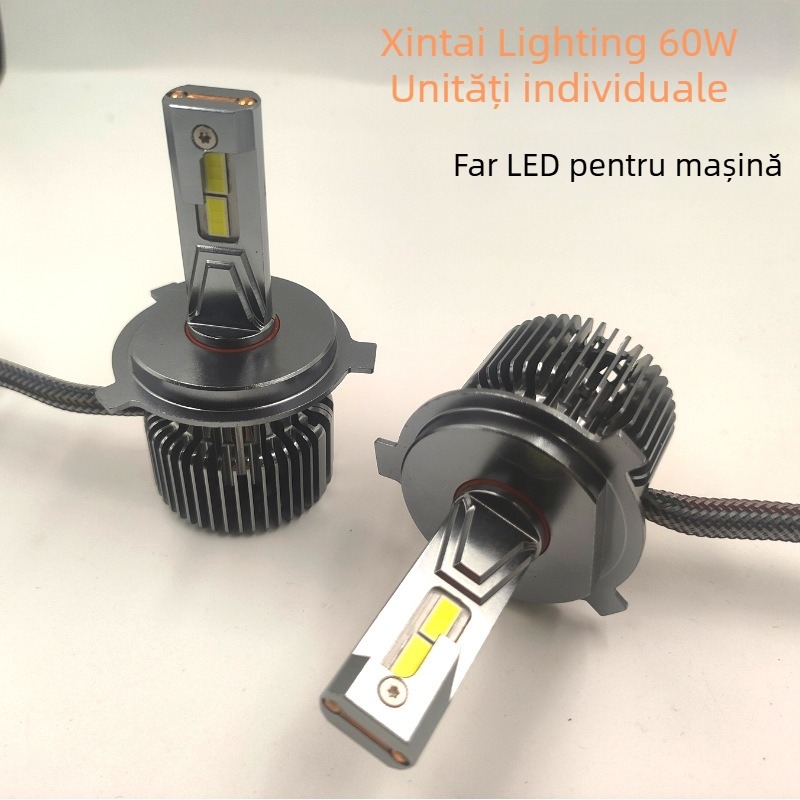 Lampa LED pentru farul auto, 60W, 12V, IP68, 11000 lm, tub cupru dublu