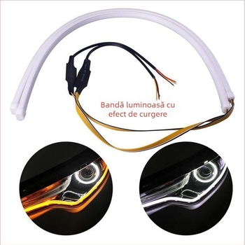 Lumină LED pentru mașină cu bandă ghidaj cu flux bidirecțional, 12V, 5W, silicon, universal