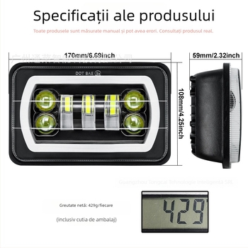 Lumină de lucru LED pentru Jeep Wrangler cu Angel Eye — carcasă din aluminiu turnat, IP67, 24V, 55W, 7 LED