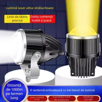 Far LED universal 24V pentru off-road, cu lentilă laser bifocală — 30W/35W, 5000 lm, 50.000 h