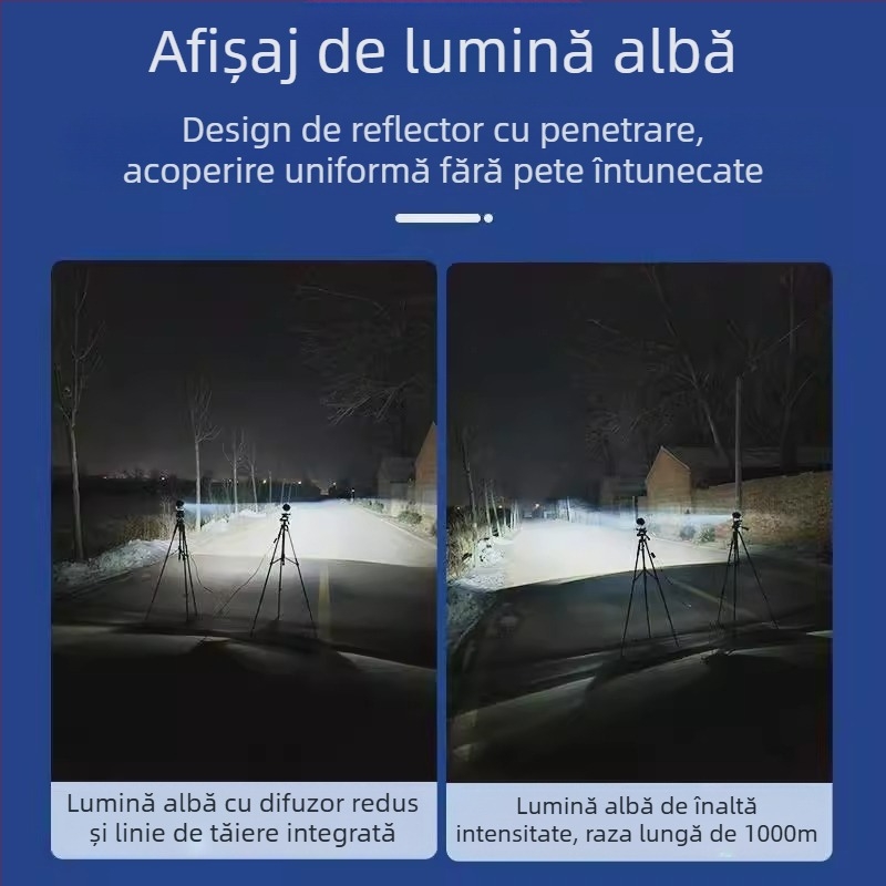 Far LED universal 24V pentru off-road, cu lentilă laser bifocală — 30W/35W, 5000 lm, 50.000 h