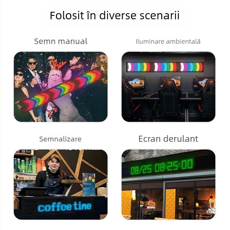 Ecran LED dinamic flexibil, Eye-ul Diavolului, pentru geamuri auto — ecran moale ultra-subțire. Model Evil Eye; Putere 5W; Tensiune 12–24V; Material: ecran LED moale; Instalare: adeziv.