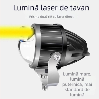 Proiector LED pentru off-road cu lentilă laser integrată: fascicul apropiat și departe, IP68 impermeabil, 12V, 100W, 5000–6500 lm