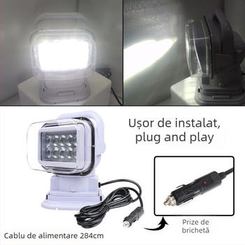 Lampa LED Jinlong cu telecomandă, 12/24V, 100W, JL-2009B, viață >30.000 h