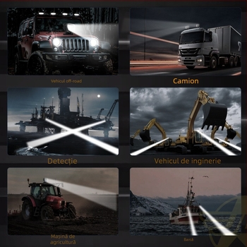 Lampă LED pentru mașină cu telecomandă, 100W, 12/24V, model JL-2009B, sursă LED, durată de viață >30.000 ore