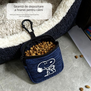 Geantă de talie pentru dresaj câini cu buzunar pentru gustări, pentru ieșiri în aer liber, poliester, YUXIAO, model animale, textură medie spre moale.