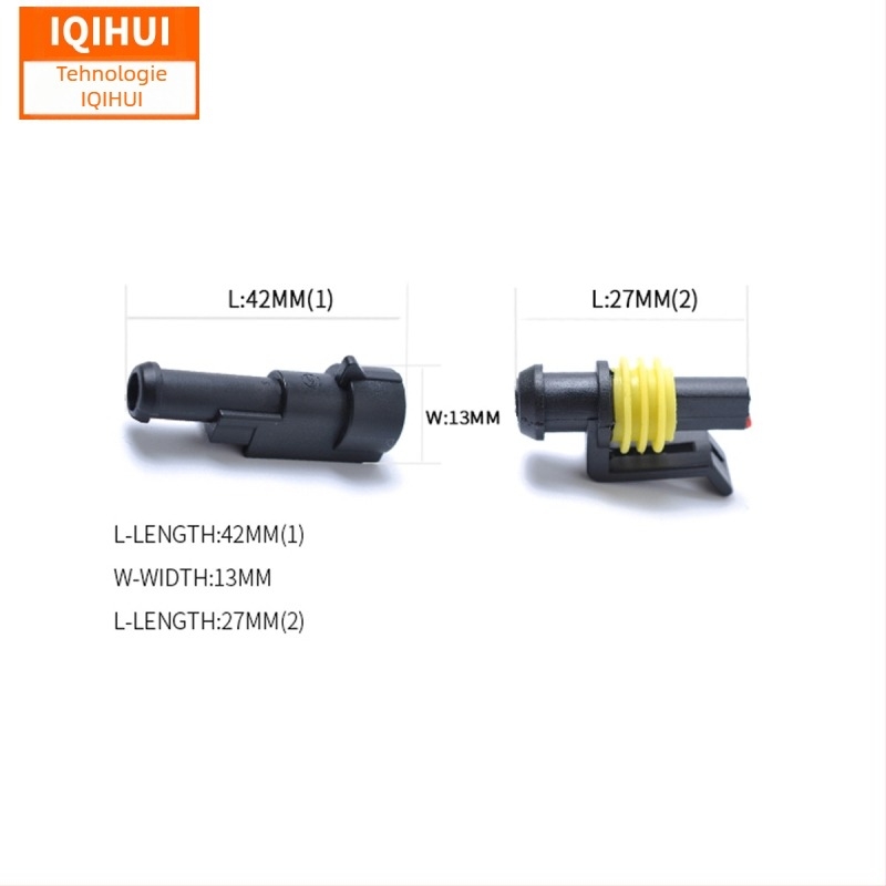 Conector auto impermeabil din nylon, rezistent la foc, cu mufe masculine și feminine; utilizare generală, compatibil HID plug și socket