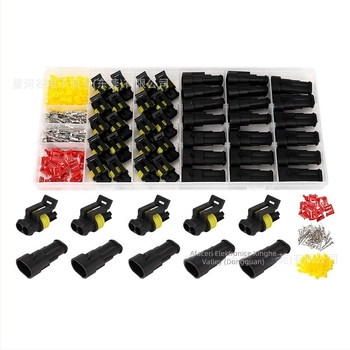 Conector auto HID Xenon pentru faruri, set impermeabil, 240 bucăți, 2 conductori, 2 pini