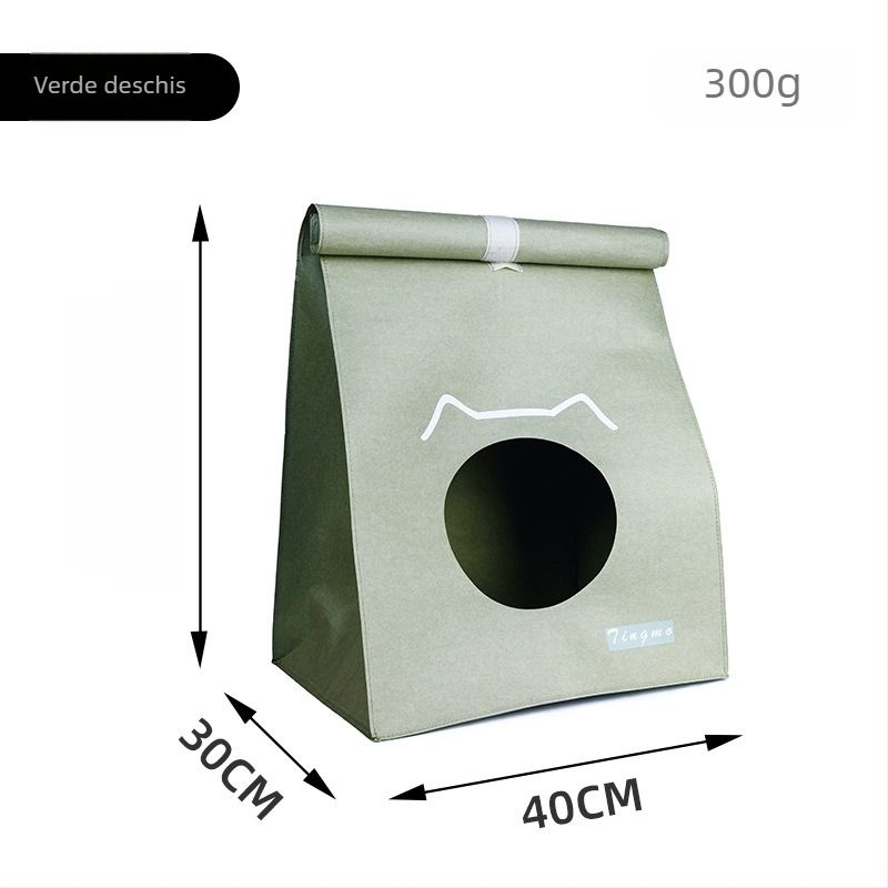 Cuib pentru animale de companie pentru câini – din hârtie Kraft spălată, model în dungi, duritate medie