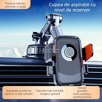 Suport pentru telefon auto cu încărcare de 5W, antișoc, montaj adeziv, compatibil cu vizorul solar, bordul și parbrizul frontal