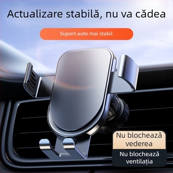 Suport auto pentru telefon, pentru ventilație, din ABS/aluminiu, anti-vibrații, design modern, posibilitate de personalizare