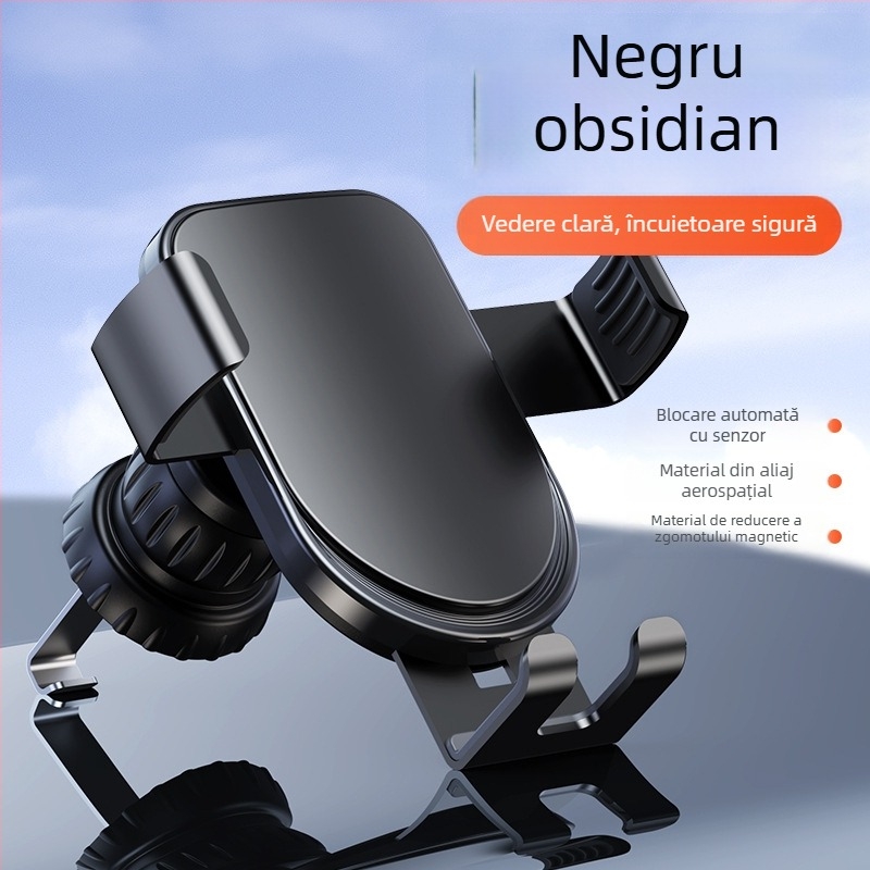 Suport auto pentru telefon, pentru ventilație, din ABS/aluminiu, anti-vibrații, design modern, posibilitate de personalizare