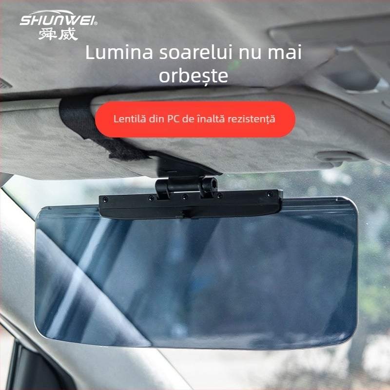 Protecție solară auto cu oglindă anti-orbire, material PC, greutate 178 g, compatibil universal, stil minimalist, model SD-2302, marcă Shunwei
