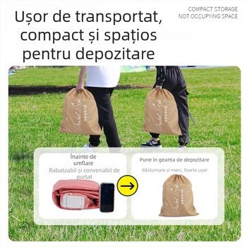 Anbelstyle Canapea gonflabilă automată pentru exterior, pentru o singură persoană, pliere, cu pompă de aer electric, PVC+flocking, capacitate 150 kg