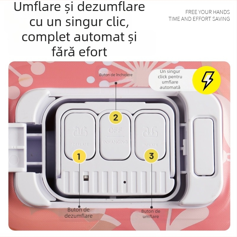 Anbelstyle Canapea gonflabilă automată pentru exterior, pentru o singură persoană, pliere, cu pompă de aer electric, PVC+flocking, capacitate 150 kg
