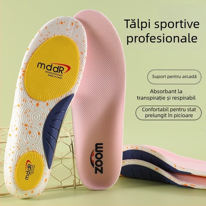 Talpă ortopedică pentru încălțăminte sport, pernă PU absorbantă șocuri, cadru de susținere TPU, respirabilă, anti-transpirație, talpă completă, unisex