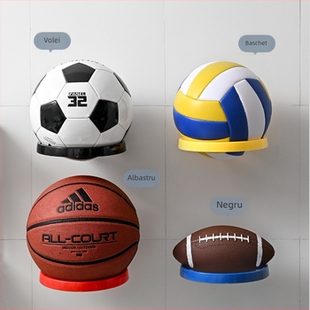 Raft montat pe perete pentru mingi - plastic, design creativ; potrivit pentru dormitor, baie și living; Muyang.