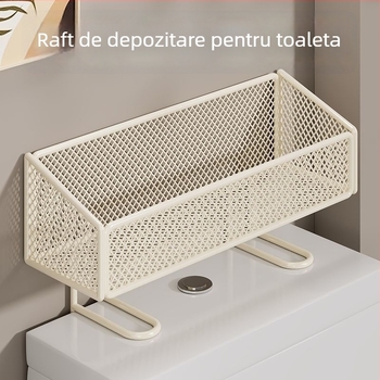 Organizator de baie deasupra toaletei, cu suport pentru hârtie, din fier, 1 nivel, ZX-02, capacitate 1 kg
